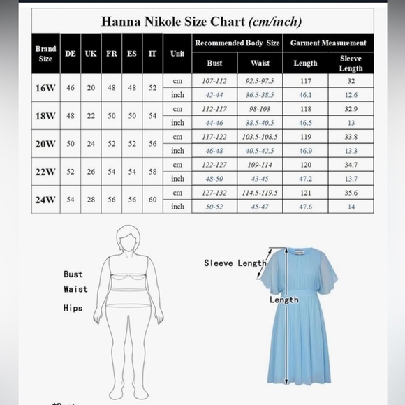 Hanna Nikole Chiffon Black Ruffle Sleeve A-Line Empire Waist Midi Dress Size 18W - Picture 15 of 16